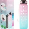 Supplife Motivatie Waterfles - 1 Liter Drinkfles - Waterfles Met Tijdmarkering - Met Rietje - Volwassenen - Kinderen - Pink Aqua - Inclusief Schoonmaakborstel -Waterfles Voor Buiten 1009x1200
