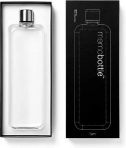 Memobottle Slim - Drinkfles - Transparant - 450ML -Waterfles Voor Buiten 1017x1200