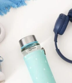 Duurzame Waterfles - Glas - Glazen Drinkfles - 550ml - Inclusief Sleeve - Mint Groen -Waterfles Voor Buiten 1037x1200 1