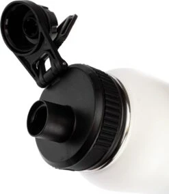 Aevona Waterfles Met Rietje - Thermosfles - Incl 2 Doppen - RVS - 1 Liter -Waterfles Voor Buiten 1044x1200