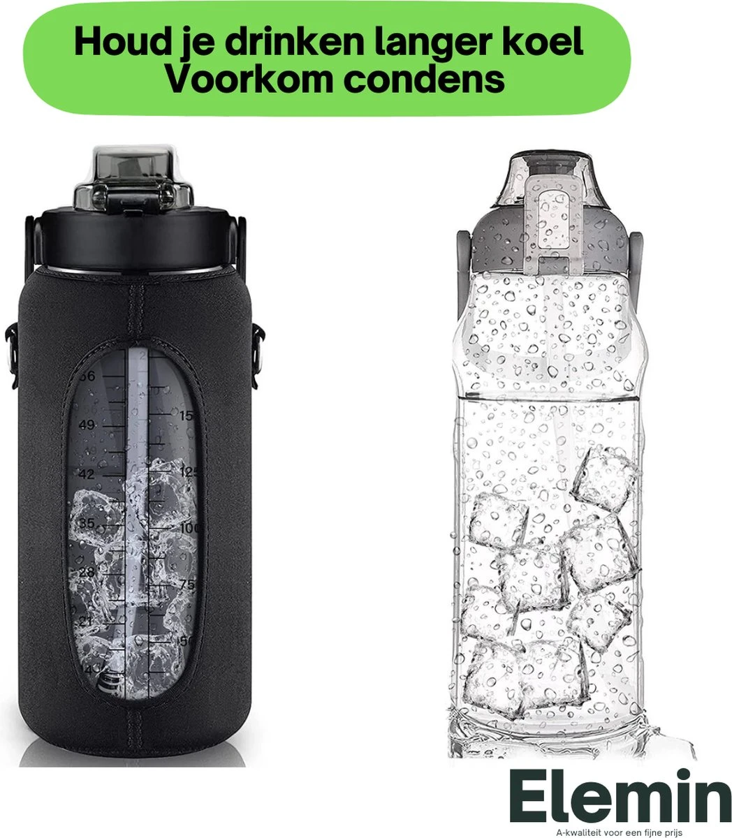 Waterfles 2 Liter + Hoes En Draagband Voor Telefoon - Sportfles - Sport Bidon - Waterfles Met Rietje - Waterkan - Gallon - Schenkfles - Bottle - Drinkfles 2 Liter 4 Waterfles 2 Liter + Hoes En Draagband Voor Telefoon - Sportfles - Sport Bidon - Waterfles Met Rietje - Waterkan - Gallon - Schenkfles - Bottle - Drinkfles 2 Liter - Afbeelding 2
