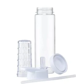 Waterfles Met Rietje - Fruit Filter - Tritan Drinkfles - Volwassenen - Wit - Kerstcadeau -Waterfles Voor Buiten 1073x1200