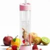 Waterfles Met Rietje En Fruit Filter | Roze | Kerstcadeau -Waterfles Voor Buiten 1090x1200