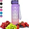 Nimma® Motivatie Waterfles - 1 Liter Drinkfles - Met Tijdmarkeringen En Fruitfilter - Roze Paars -Waterfles Voor Buiten 1097x1200 1