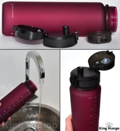 1 Liter Drinkfles - Waterfles Sport Bidon Drinkbus - 1L - Paars/Rood - King Mungo -Waterfles Voor Buiten 1100x1200 1