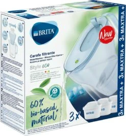 BRITA Waterfilterbundel Style Eco Cool Powder Blue + 3 MAXTRA+ Filterpatronen -Waterfles Voor Buiten 1114x1200 3
