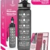 Gluxury Luxe Motivatie Waterfles - Nederlandse Tekst - Drinkfles Met Rietje - 1 Liter Drinkfles - Waterfles Met Tijdmarkering - Inc E-book - Zwart -Waterfles Voor Buiten 1115x1200