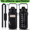 Waterfles 2 Liter + Hoes En Draagband Voor Telefoon - Sportfles - Sport Bidon - Waterfles Met Rietje - Waterkan - Gallon - Schenkfles - Bottle - Drinkfles 2 Liter -Waterfles Voor Buiten 1121x1200