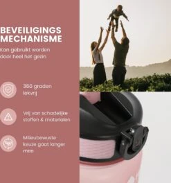 Lacardia Nederlandse Motivatie Waterfles Rosé Goud 'Nederlandse Tekst' - Drinkfles Met Rietje - Waterfles 1 Liter - Waterfles Met Tijdmarkering -Waterfles Voor Buiten 1124x1200 1
