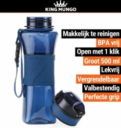 Drinkfles Herbruikbare Waterfles | 500 Ml Donker Blauw | Vaatwasserbestendig Drinkbus Bidon | King Mungo KMDF004 22 Drinkfles Herbruikbare Waterfles | 500 Ml Donker Blauw | Vaatwasserbestendig Drinkbus Bidon | King Mungo KMDF004 -Waterfles Voor Buiten 1125x1200