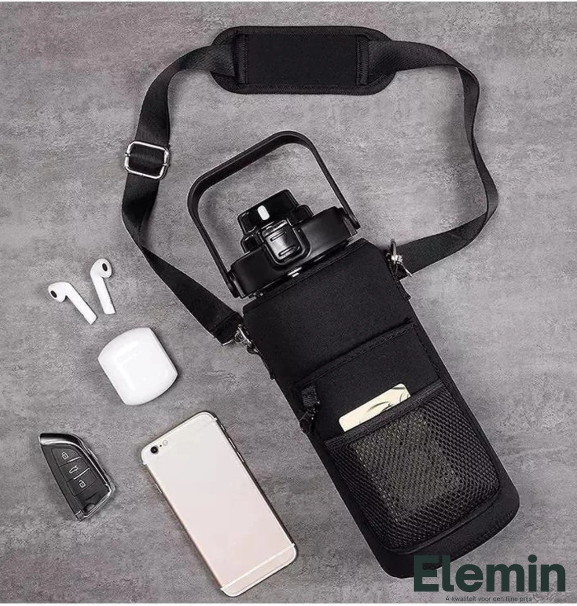 Waterfles 2 Liter + Hoes En Draagband Voor Telefoon - Sportfles - Sport Bidon - Waterfles Met Rietje - Waterkan - Gallon - Schenkfles - Bottle - Drinkfles 2 Liter 9 Waterfles 2 Liter + Hoes En Draagband Voor Telefoon - Sportfles - Sport Bidon - Waterfles Met Rietje - Waterkan - Gallon - Schenkfles - Bottle - Drinkfles 2 Liter - Afbeelding 7