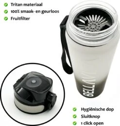 BELLAVITA Drinkfles - Wit / Zwart - Waterfles - Drinkfles Volwassenen - Drinkfles Kinderen - Drinkfles 1 Liter - Fles - 1 Liter - 1000ml - Tritan - Fruitfilter- BPA-vrij - 100% Lekvrij 13 BELLAVITA Drinkfles - Wit / Zwart - Waterfles - Drinkfles Volwassenen - Drinkfles Kinderen - Drinkfles 1 Liter - Fles - 1 Liter - 1000ml - Tritan - Fruitfilter- BPA-vrij - 100% Lekvrij -Waterfles Voor Buiten 1148x1200 1