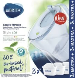 BRITA Waterfilterbundel Style Eco Cool Powder Blue + 3 MAXTRA+ Filterpatronen -Waterfles Voor Buiten 1156x1200 1