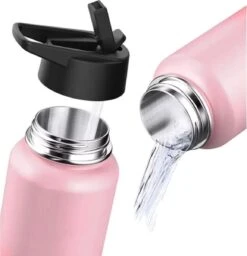 Thermosfles - Pastel Pink - 1 Liter - Extra Dop Met Rietje & Drinktuit - Thermosflessen - Isoleerfles - BPA Vrij - Lekvrij - Thermosfles 1 Liter - Isoleerfles 1 Liter - Thermoskan - Isoleerbeker - Thermosbeker -Waterfles Voor Buiten 1156x1200 11