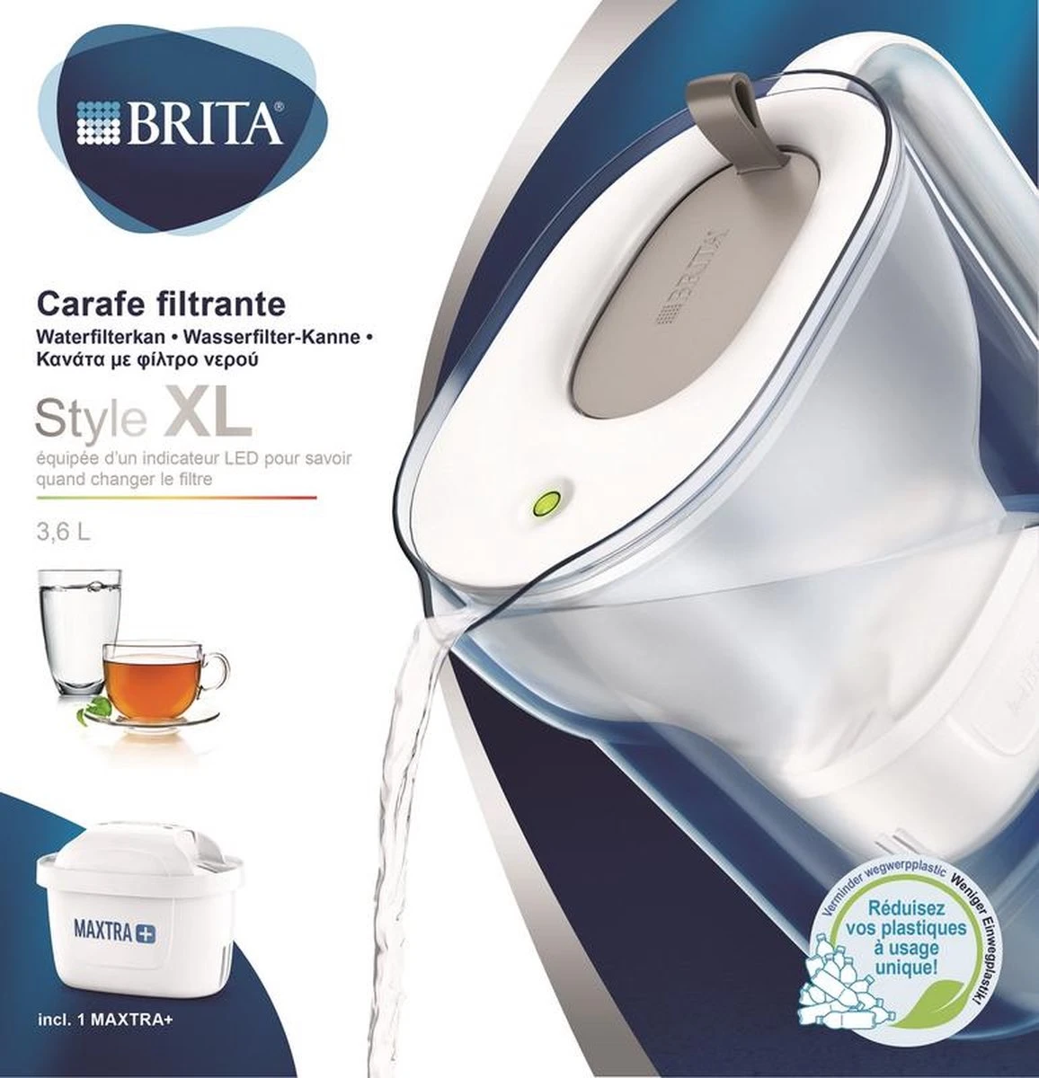 BRITA - Waterfilterkan Style XL - Grijs - 3,5L 14 BRITA - Waterfilterkan Style XL - Grijs - 3,5L - Afbeelding 12