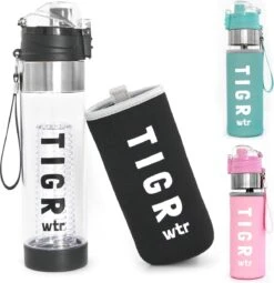 TIGR The Infuser - Drinkfles - Waterfles Met Fruit Filter - 100% BPA Vrij - 700ml - Zwart