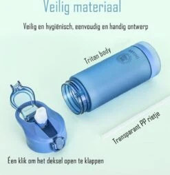 Diller Waterfles Met Rietje - Drinkfles - Handig Sluitsysteem - 750ml - Wit - Tritan & BPA-vrij -Waterfles Voor Buiten 1166x1200 1
