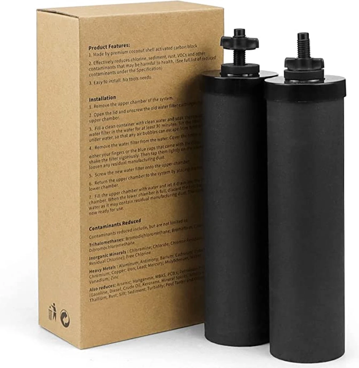 Merkloos Carbon Gravity Waterfilter - 20.000 Liter - Geschikt Voor Berkey Waterfilters 4 Merkloos Carbon Gravity Waterfilter - 20.000 Liter - Geschikt Voor Berkey Waterfilters - Afbeelding 2