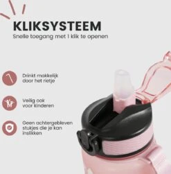 Lacardia Nederlandse Motivatie Waterfles Rosé Goud 'Nederlandse Tekst' - Drinkfles Met Rietje - Waterfles 1 Liter - Waterfles Met Tijdmarkering -Waterfles Voor Buiten 1183x1200 3