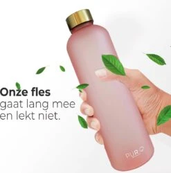 Innovaland Luxe Motivatie Waterfles Roze 1 Liter Drinkfles - BPA Vrij - Volwassenen - Kinderen - Cadeau - Fitnes- Geschenk - Cadeautjes -Waterfles Voor Buiten 1187x1200