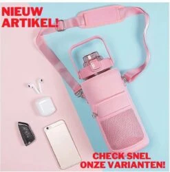Merkloos Waterfles 2 Liter - Waterfles Met Rietje - Grote Waterfles - Sportbidon - Twee Liter Waterfles - Sportfles - Sportfles Fitness - Bottle 2 Liter- Drinkfles - Schenkfles - Roze Transparant - Gratis Armband - Waterflessen -Waterfles Voor Buiten 1187x1200 3