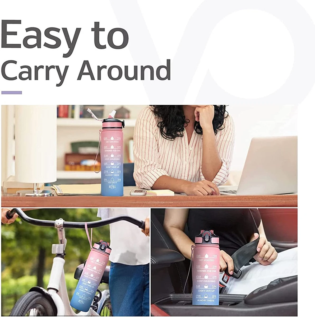 Merkloos Vision Licht Roze-Blauwe Waterfles Met Tijdmarkeringen | 1 Liter | Sport Waterfles | Drinkfles Met Rietje | Lekvrije Sportfles | Tritan Waterfles | BPA Vrij | Voor Sport, Fietsen, Kamperen, School, Sportschool | Tijdmarkering 7 Merkloos Vision Licht Roze-Blauwe Waterfles Met Tijdmarkeringen | 1 Liter | Sport Waterfles | Drinkfles Met Rietje | Lekvrije Sportfles | Tritan Waterfles | BPA Vrij | Voor Sport, Fietsen, Kamperen, School, Sportschool | Tijdmarkering - Afbeelding 5