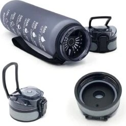 Lopoleis Drinkfles - Waterfles 1 Liter - Motivatie Waterfles Met Tijdsmarkering - Water Bottle - BPA Vrij -Waterfles Voor Buiten 1198x1200 9