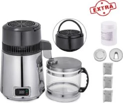 Merkloos Destilleerapparaat XXL - Complete Water Destilleerketel Set - Incl. Koolstoffilter - Distilleerketel - Destilleerder - Destilleer Apparaat - Destillatie