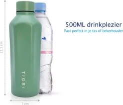 TIGR Hexagon - Drinkfles - Thermosfles - RVS - 500ml - Groen - Met Afwasborstel -Waterfles Voor Buiten 1200x1023 2