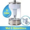 ZeroWater 9 Liter Waterfilter Kan - COMBI DEAL Met 5 Waterfilters