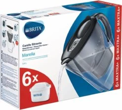 BRITA - Waterfilterkan Marella Cool - Grafiet - 2,4L + 6 MAXTRA+ Waterfilterpatronen -Waterfles Voor Buiten 1200x1082