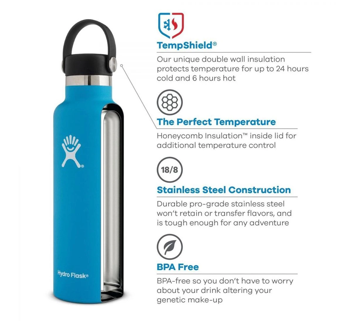 Hydro Flask Standard Mouth Flex Cap Drinkfles (532 Ml) - Stone 4 Hydro Flask Standard Mouth Flex Cap Drinkfles (532 Ml) - Stone - Afbeelding 2
