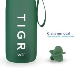 TIGR The Athlete - Drinkfles - Waterfles Met Fruit Filter - 1000ml - Groen - Met Mengbal Voor Shakes -Waterfles Voor Buiten 1200x1097