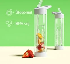 Waterfles Met Rietje - Fruit Filter - Tritan Drinkfles - Volwassenen - Wit - Kerstcadeau -Waterfles Voor Buiten 1200x1098 3