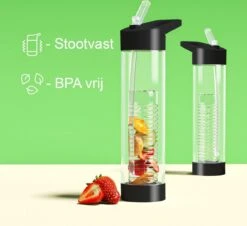 Waterfles Met Rietje - Fruit Filter - Tritan Drinkfles - Volwassenen - Zwart - Kerstcadeau -Waterfles Voor Buiten 1200x1099 1
