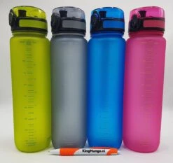 Drinkfles 1 Liter - Sport Drinkbus 1000 Ml Bidon Grijs 1L - King Mungo KMDF010 -Waterfles Voor Buiten 1200x1134