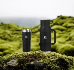 MacGyver RVS Thermoskan 1.5 Ltr – RVS Thermosbeker 0,55 Ltr - Langdurig Warm/koud - Zwart -Waterfles Voor Buiten 1200x1145 1