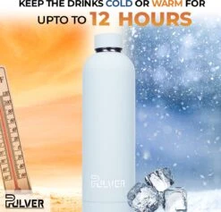 Pulver - RVS Thermosfles / Drinkfles – BPA Vrij – 750 Ml - Waterfles Met Draaidop – Drinkfles – Dubbele Isolatie - Rubberen Coating- Licht Groen -Waterfles Voor Buiten 1200x1150 3