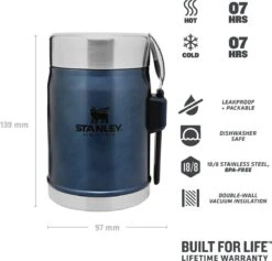 Stanley The Legendary Food Jar + Spork 0,4L - Thermosfles - Nightfall -Waterfles Voor Buiten 1200x1151 3