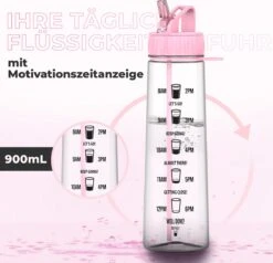 HYDRATE 900ml Drinkfles Met Tijdmarkeringen - Sport Waterfles Met Rietje, BPA-vrije Drinkfles Rietje Van Tritan Ideaal Voor Sportschool, Kantoor, Wandelen, Fitness, Sportfles (Zacht Roze) 17 HYDRATE 900ml Drinkfles Met Tijdmarkeringen - Sport Waterfles Met Rietje, BPA-vrije Drinkfles Rietje Van Tritan Ideaal Voor Sportschool, Kantoor, Wandelen, Fitness, Sportfles (Zacht Roze) -Waterfles Voor Buiten 1200x1155 1