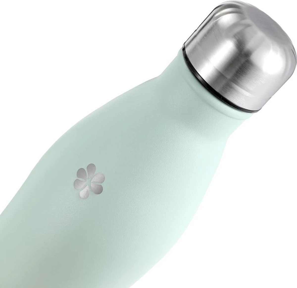 Juicy Blossom Drinkfles - 500ml - Roestvrij Staal - Stainless Steel Bottle - Waterfles - Drinkfles - Thermosfles (Muntgrijs) 6 Juicy Blossom Drinkfles - 500ml - Roestvrij Staal - Stainless Steel Bottle - Waterfles - Drinkfles - Thermosfles (Muntgrijs) - Afbeelding 4