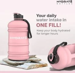 HYDRATE 2,2 Liter Sportfles - Duurzaam En Extra Sterk - BPA Vrij - Ideaal Voor: Sportschool, Dieet, Bodybuilding, Buitensport, Wandelen En Kantoor - Grote Waterfles (Mat Roze) -Waterfles Voor Buiten 1200x1164 10
