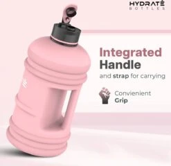 HYDRATE 2,2 Liter Sportfles - Duurzaam En Extra Sterk - BPA Vrij - Ideaal Voor: Sportschool, Dieet, Bodybuilding, Buitensport, Wandelen En Kantoor - Grote Waterfles (Mat Roze) -Waterfles Voor Buiten 1200x1164 9