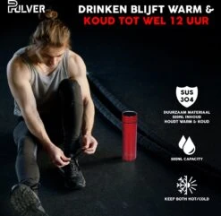 Pulver- Drinkfles - Smart - Temperatuur Meter - Dubbel Geïsoleerd - Drinkfles Kinderen & Volwassenen - Drinkflessen - Rood -Waterfles Voor Buiten 1200x1172