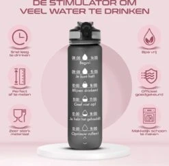Gluxury Luxe Motivatie Waterfles - Nederlandse Tekst - Drinkfles Met Rietje - 1 Liter Drinkfles - Waterfles Met Tijdmarkering - Inc E-book - Zwart 15 Gluxury Luxe Motivatie Waterfles - Nederlandse Tekst - Drinkfles Met Rietje - 1 Liter Drinkfles - Waterfles Met Tijdmarkering - Inc E-book - Zwart -Waterfles Voor Buiten 1200x1174 4