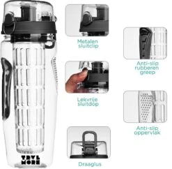 Merkloos Waterfles - Drinkfles - Waterfles Met Fruit Infuser – Zwart - 900ML 16 Merkloos Waterfles - Drinkfles - Waterfles Met Fruit Infuser – Zwart - 900ML -Waterfles Voor Buiten 1200x1174 6