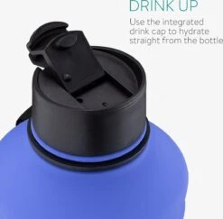 Navaris Enkelwandige Waterfles Van Rvs - Drinkfles - 2L - Extra Grote Roestvrijstalen Fles Met Drinkdop - Ideaal Tijdens Het Sporten - BPA-vrij -Waterfles Voor Buiten 1200x1179