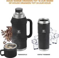 MacGyver RVS Thermoskan 1.5 Ltr – RVS Thermosbeker 0,55 Ltr - Langdurig Warm/koud - Zwart -Waterfles Voor Buiten 1200x1180 3