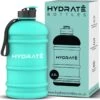 HYDRATE 2,2 Liter Sportfles - Duurzaam En Extra Sterk - BPA Vrij - Ideaal Voor: Sportschool, Dieet, Bodybuilding, Buitensport, Wandelen En Kantoor - Grote Waterfles (Mintgroen)