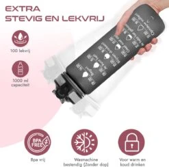 Gluxury Luxe Motivatie Waterfles - Nederlandse Tekst - Drinkfles Met Rietje - 1 Liter Drinkfles - Waterfles Met Tijdmarkering - Inc E-book - Zwart 14 Gluxury Luxe Motivatie Waterfles - Nederlandse Tekst - Drinkfles Met Rietje - 1 Liter Drinkfles - Waterfles Met Tijdmarkering - Inc E-book - Zwart -Waterfles Voor Buiten 1200x1184 3